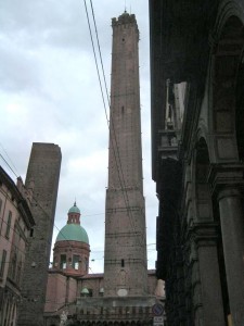 Bologna in evening - medieval tower-small